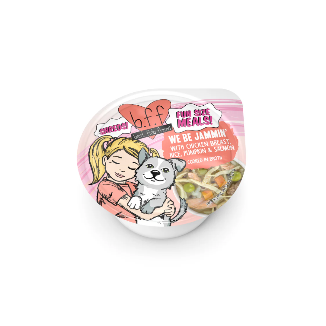 Weruva Wet Dog Food - BFF Best Fido Friend  We Be Jammin' with Chicken Breast, Rice, Pumpkin & Salmon Cup