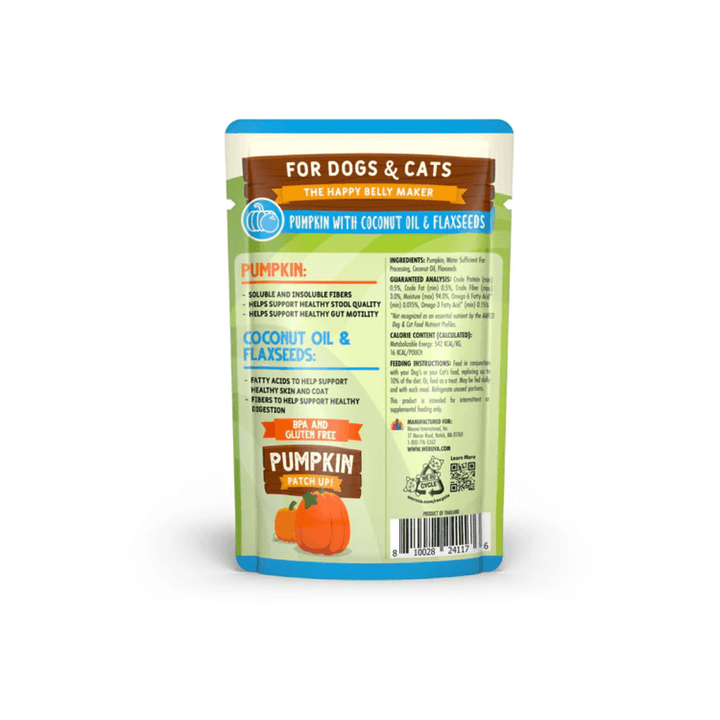 Weruva Dog and Cat Supplements - Pumpkin Patch Up Pumpkin with Coconut Oil & Flaxseeds Pouch
