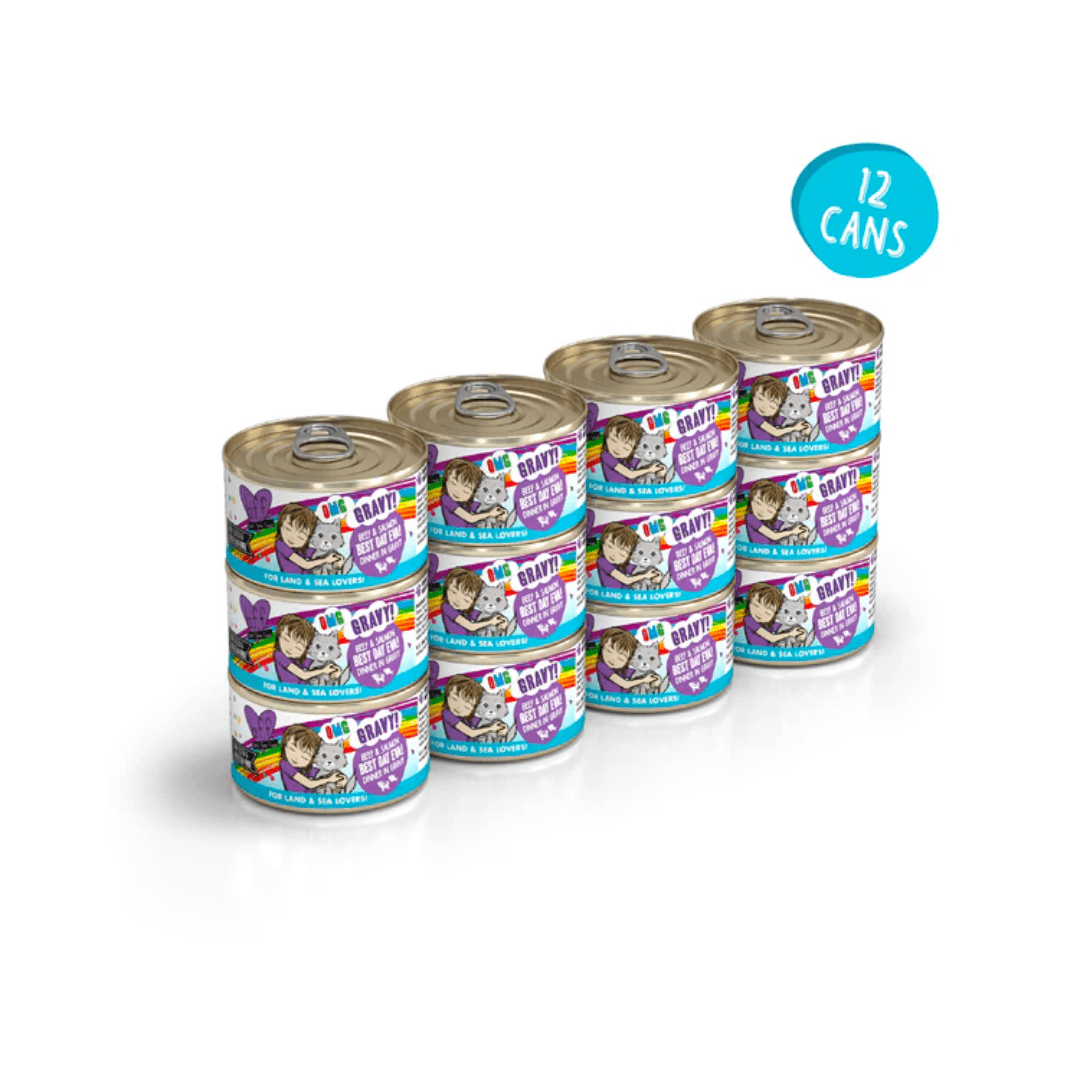 Weruva Wet Cat Food - BFF OMG Gravy Beef & Salmon Best Day Eva! Beef & Salmon Dinner in Gravy Canned