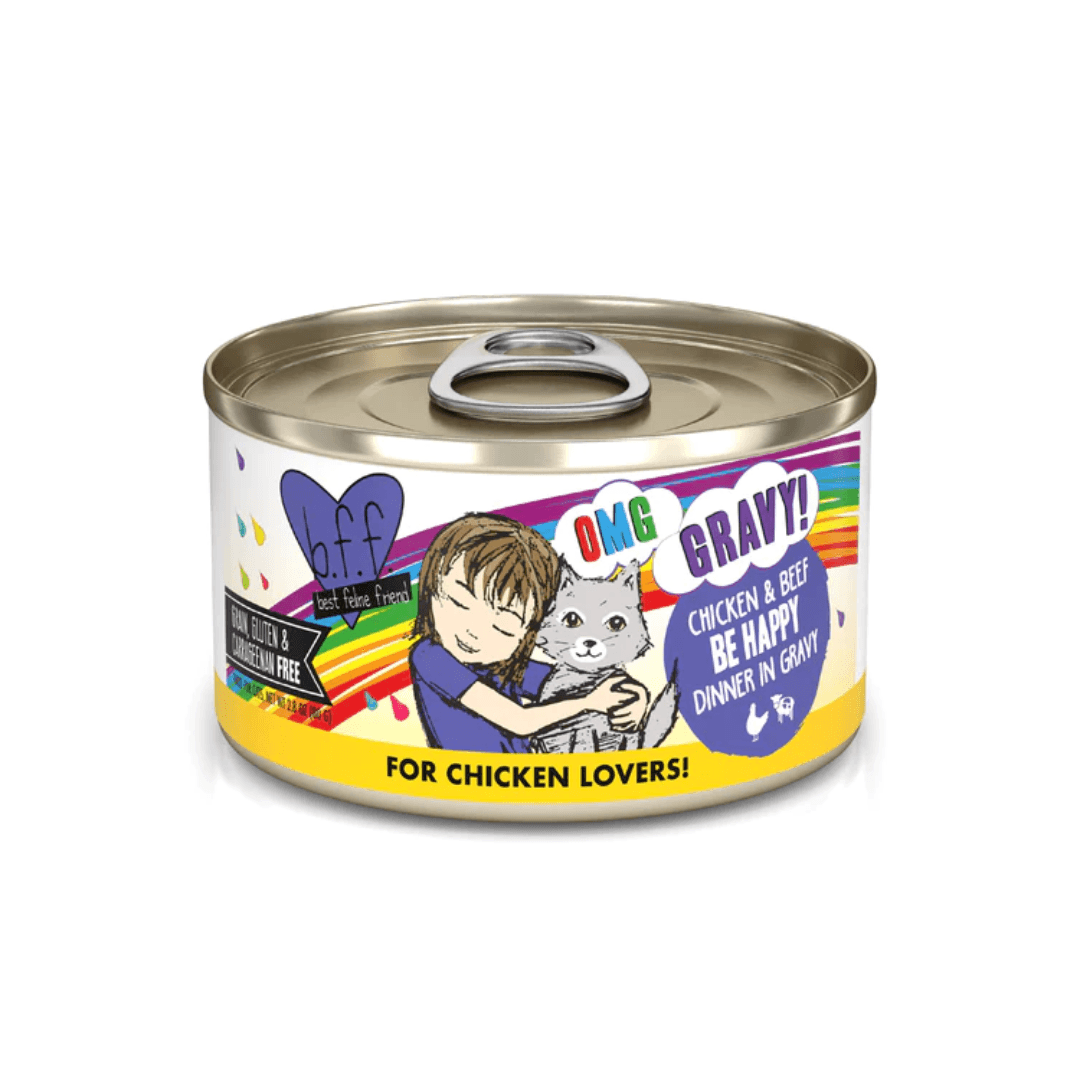 Weruva Wet Cat Food - BFF OMG Gravy Chicken & Beef Be Happy Canned