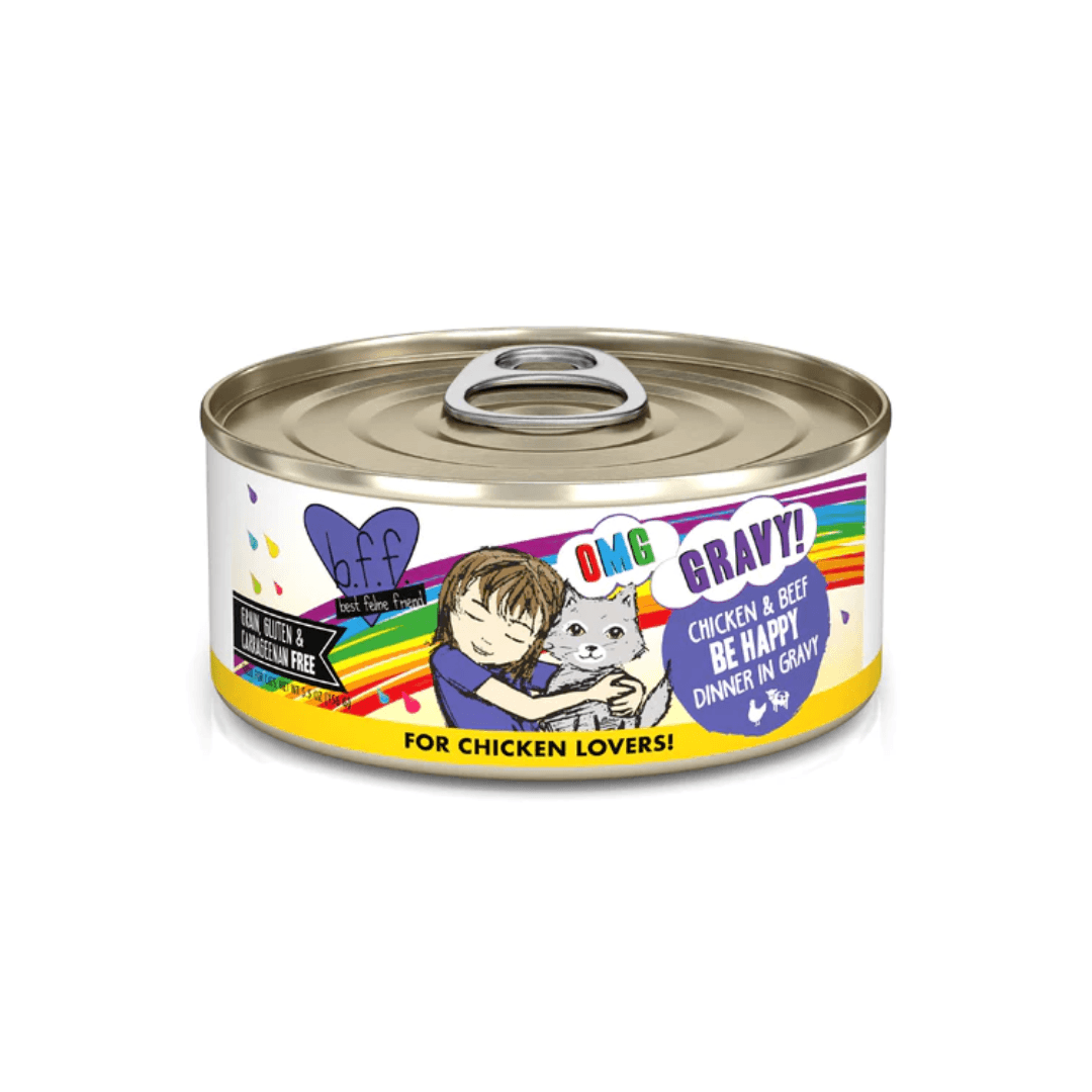Weruva Wet Cat Food - BFF OMG Gravy Chicken & Beef Be Happy Canned