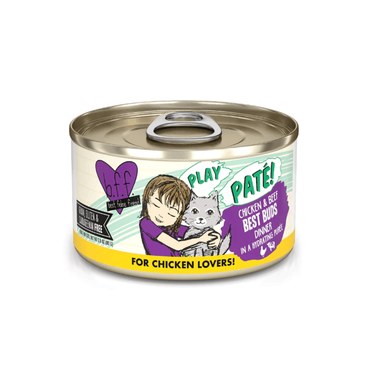 Weruva Wet Cat Food - BFF PLAY Paté Chicken & Beef Best Buds in a Hydrating Purée Canned