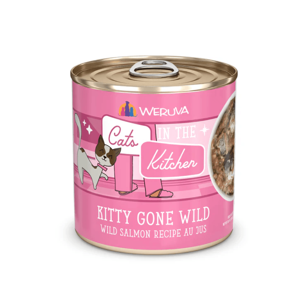 Weruva Wet Cat Food - Cats in the Kitchen Kitty Gone Wild Wild Salmon Recipe Au Jus Canned
