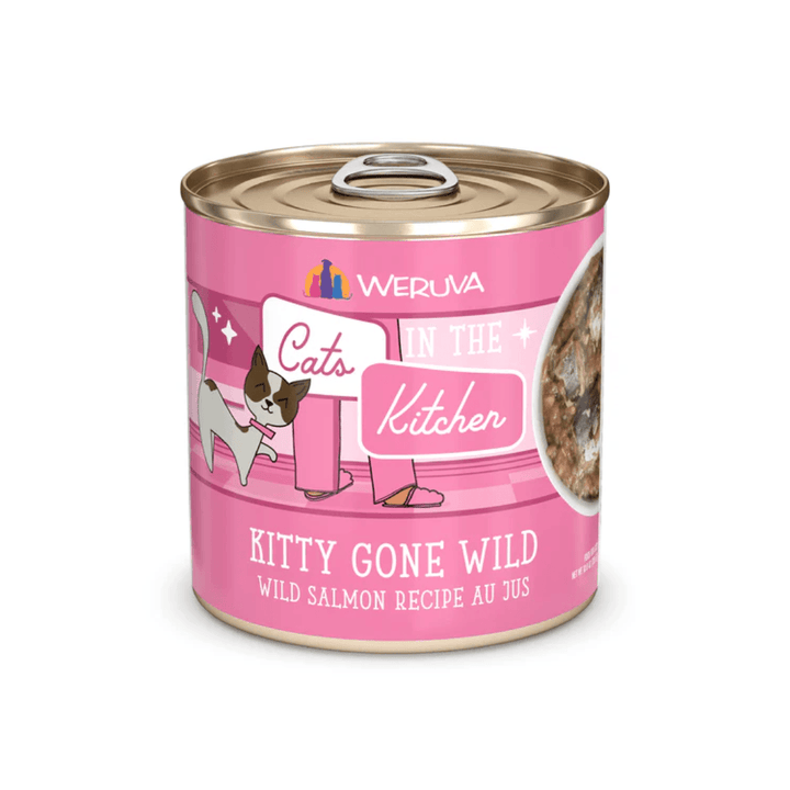 Weruva Wet Cat Food - Cats in the Kitchen Kitty Gone Wild Wild Salmon Recipe Au Jus Canned