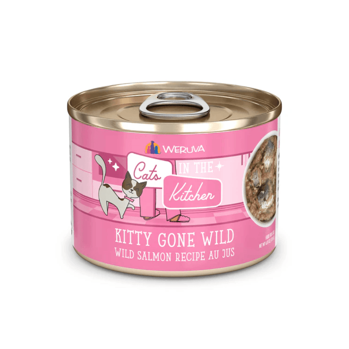 Weruva Wet Cat Food - Cats in the Kitchen Kitty Gone Wild Wild Salmon Recipe Au Jus Canned