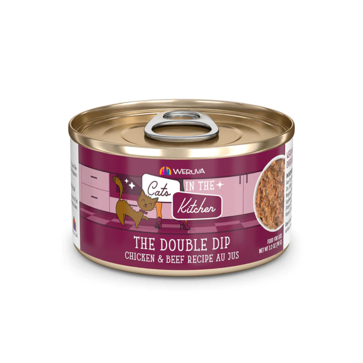 Weruva Wet Cat Food - Cats in the Kitchen The Double Dip Chicken and Beef Recipe Au Jus Canned
