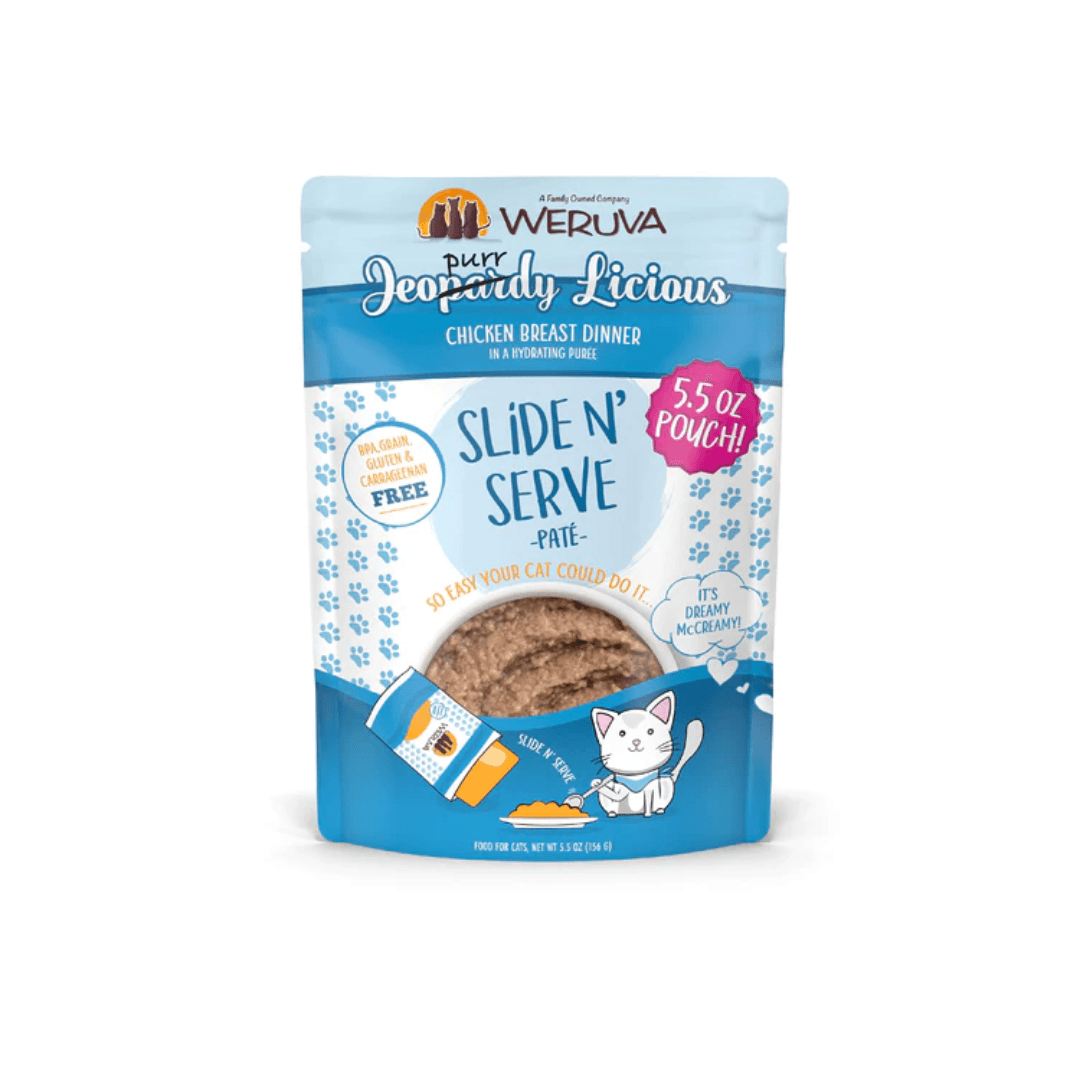 Weruva Wet Cat Food - Jeopurrdy Licious Chicken Breast Dinner in a Hydrating Purée Pouch