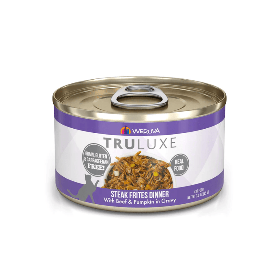 Weruva Wet Cat Food - TRULUXE  Steak Frites Dinner with Beef & Pumpkin in Gravy Canned