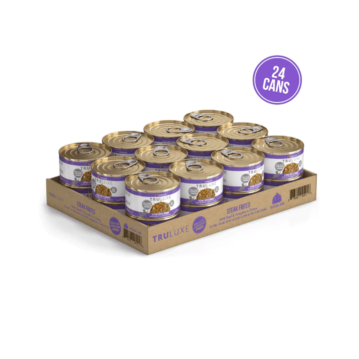 Weruva Wet Cat Food - TRULUXE  Steak Frites Dinner with Beef & Pumpkin in Gravy Canned