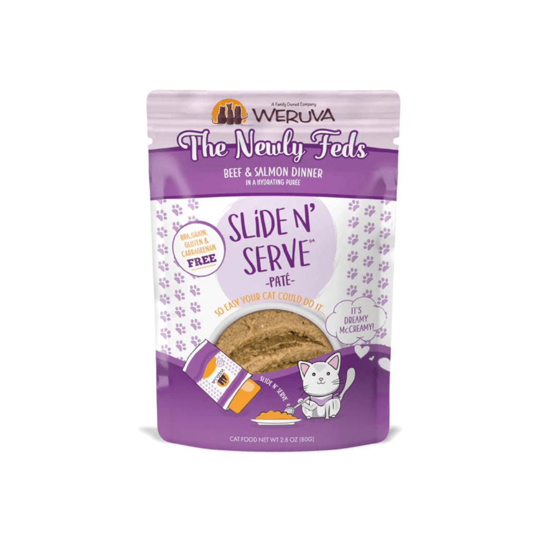 Weruva Wet Cat Food - The Newly Feds Beef & Salmon Dinner in a Hydrating Puree Pouch
