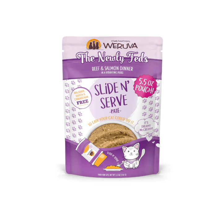Weruva Wet Cat Food - The Newly Feds Beef & Salmon Dinner in a Hydrating Puree Pouch