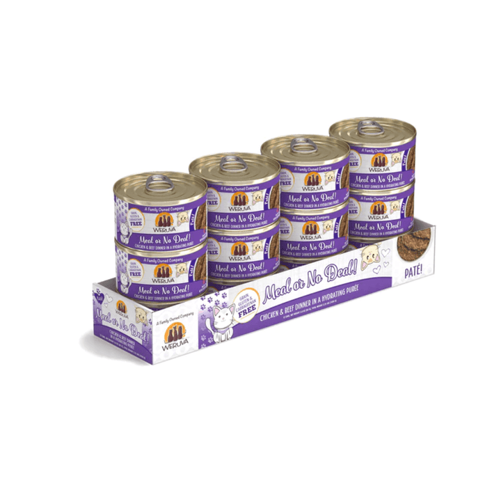 Weruva Wet Cat Food - Weruva Cat Paté  Meal or No Deal! Chicken & Beef Dinner in a Hydrating Purée Canned