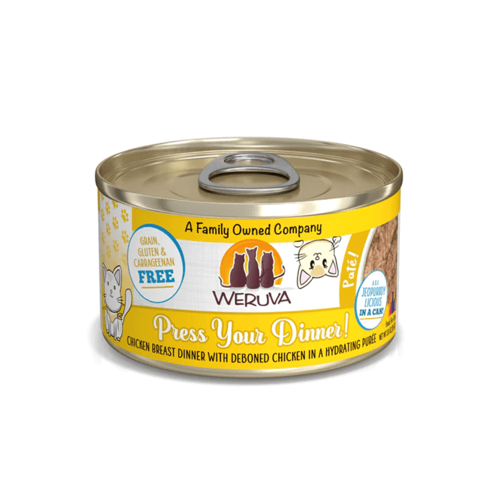 Weruva Wet Cat Food - Weruva Cat Paté Press Your Dinner! Chicken Breast Dinner with Deboned Chicken in a Hydrating Purée Canned