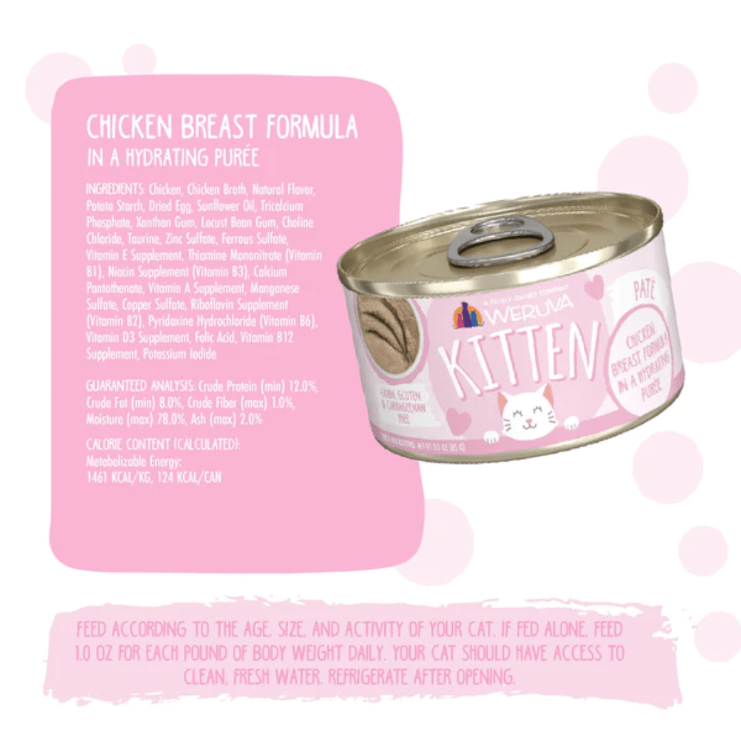 Weruva Wet Cat Food - Weruva Kitten Chicken Breast Formula Chicken Breast in a Hydrating Purée Canned