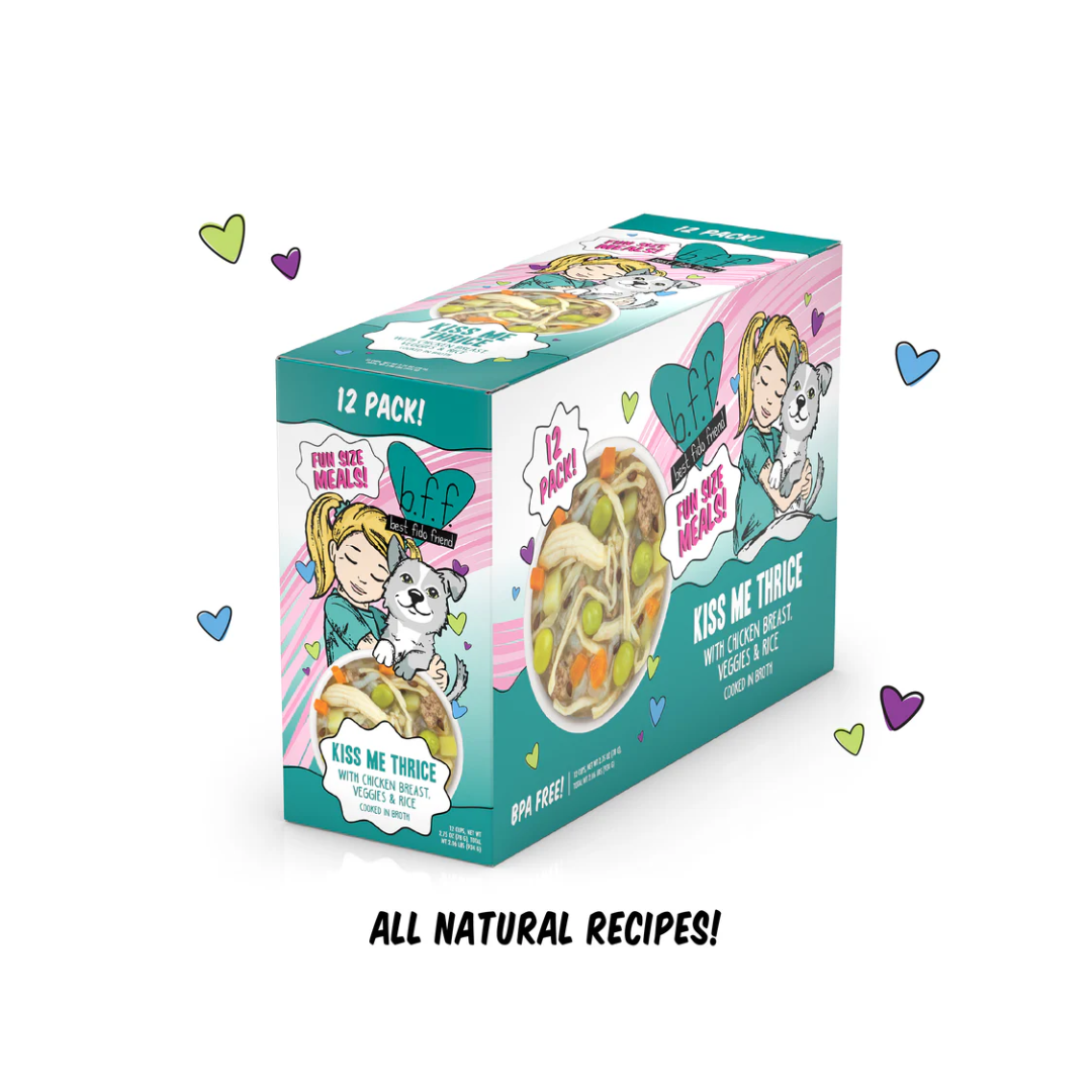 Weruva Wet Dog Food - BFF Best Fido Friend Kiss Me Thrice with Chicken Breast, Veggies & Rice Cup