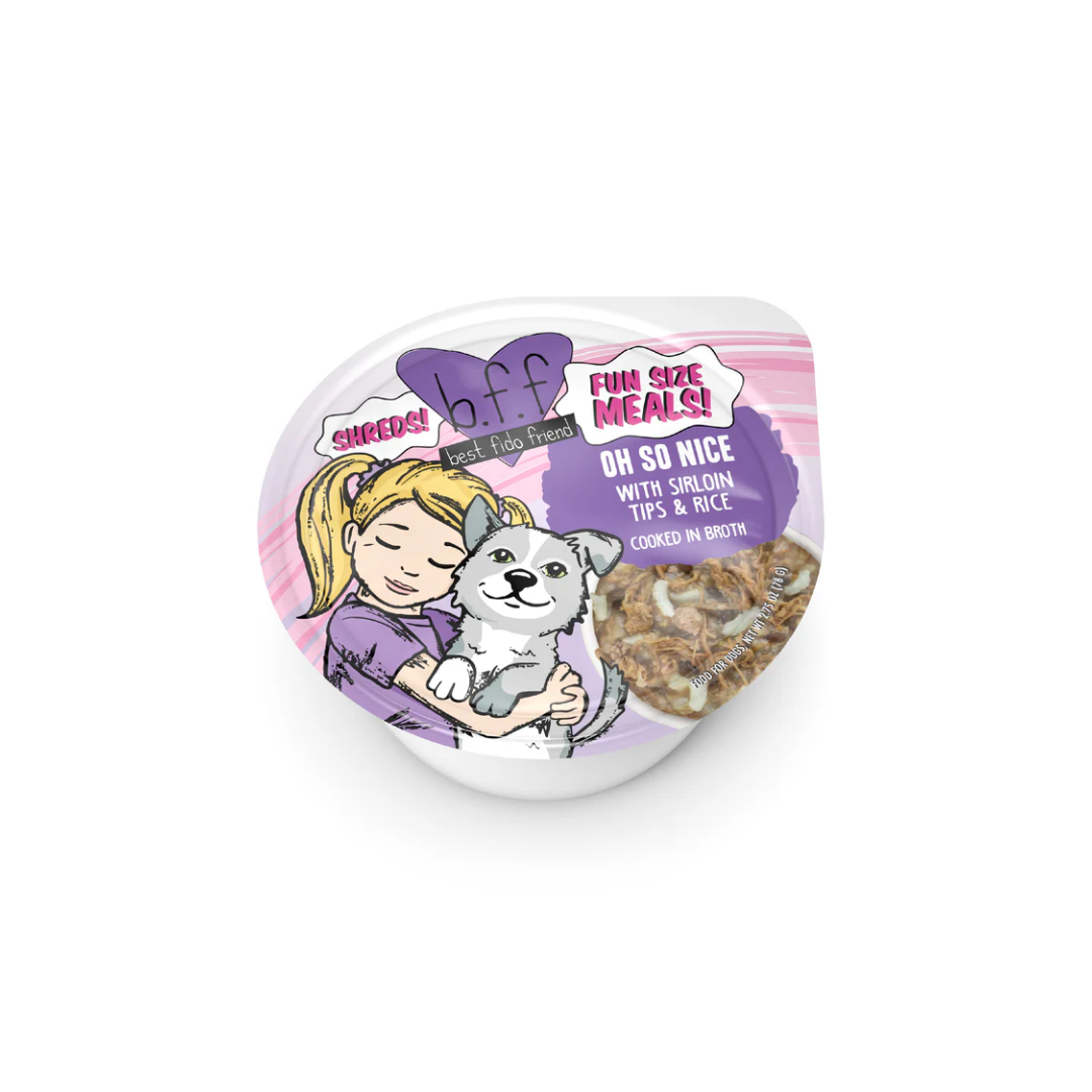 Weruva Wet Dog Food -BFF Best Fido Friend  Oh So Nice with Sirloin Tips & Rice Cup