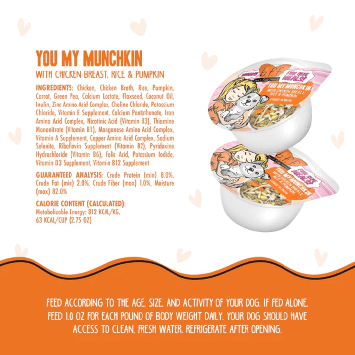 Weruva Wet Dog Food - BFF Fun Size Meals You My Munchkin with Chicken Breast, Rice and Pumpkin Cup