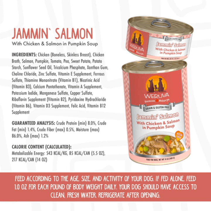 Weruva Wet Dog Food - Classics Jammin' Salmon with Chicken & Salmon in Pumpkin Soup Canned