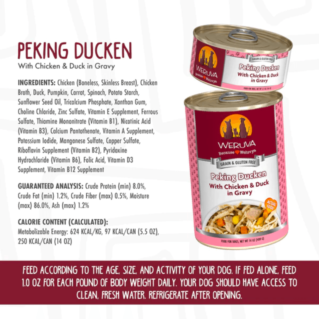 Weruva Wet Dog Food - Classics Peking Ducken with Chicken & Duck in Gravy Canned