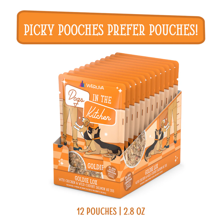 Weruva Wet Dog Food - Dogs in the Kitchen  Goldie Lox Chicken and Salmon Recipe Au Jus Pouch
