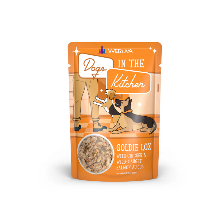 Weruva Wet Dog Food - Dogs in the Kitchen  Goldie Lox Chicken and Salmon Recipe Au Jus Pouch