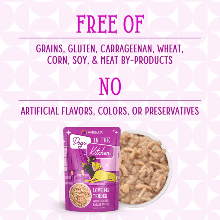 Weruva Wet Dog Food - Dogs in the Kitchen  Love Me Tender with Chicken Breast Au Jus Pouch