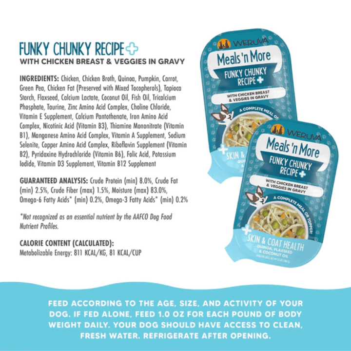 Weruva Wet Dog Food - Funky Chunky Recipe Plus with Chicken Breast & Veggies in Gravy Pouch