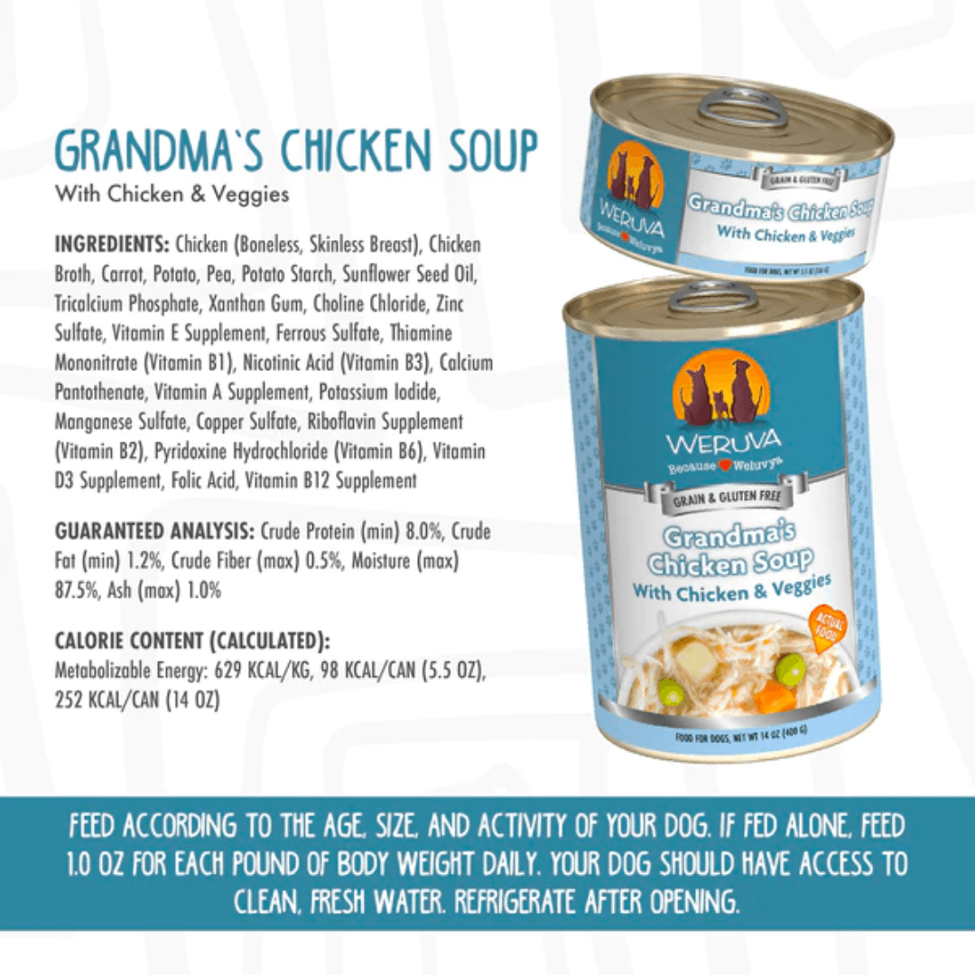 Weruva Wet Dog Food - Classics Grandma's Chicken Soup with Chicken & Veggies Canned