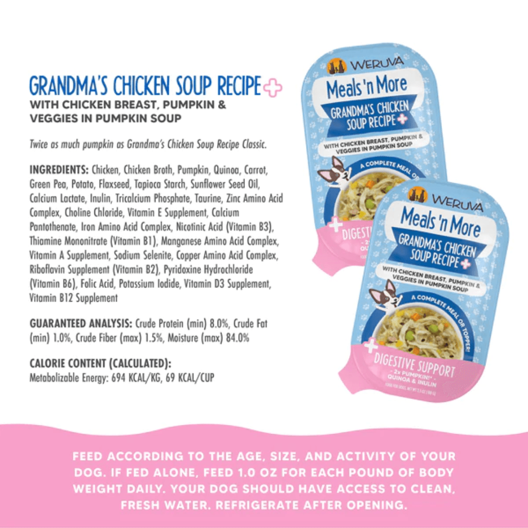 Weruva Wet Dog Food - Meals 'n More Grandma's Chicken Soup Recipe Plus