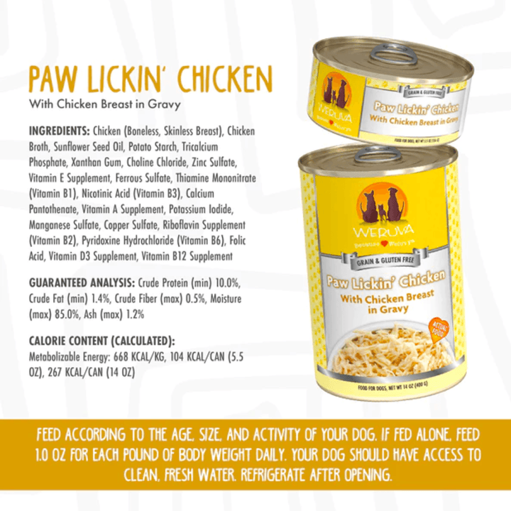 Weruva Wet Dog Food - Classics Paw Lickin' Chicken with Chicken Breast in Gravy Canned