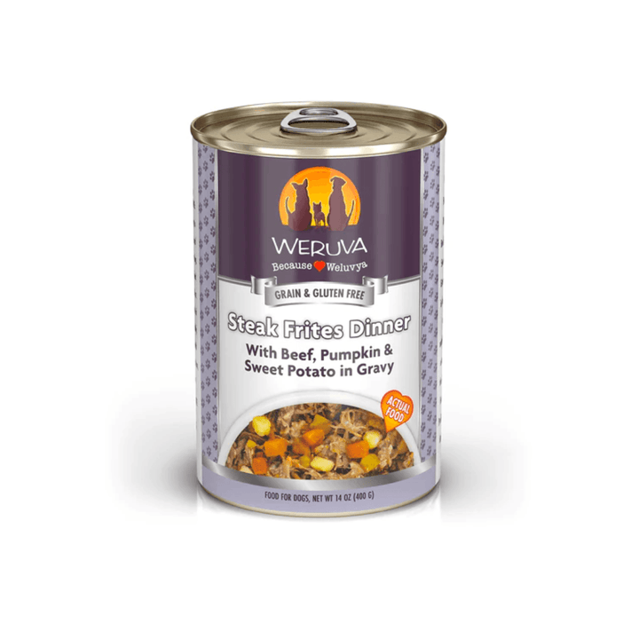 Weruva Wet Dog Food - Classics Steak Frites Dinner with Beef, Pumpkin & Sweet Potato in Gravy Canned