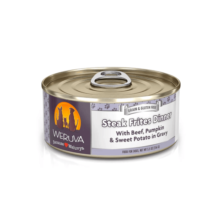 Weruva Wet Dog Food - Classics Steak Frites Dinner with Beef, Pumpkin & Sweet Potato in Gravy Canned