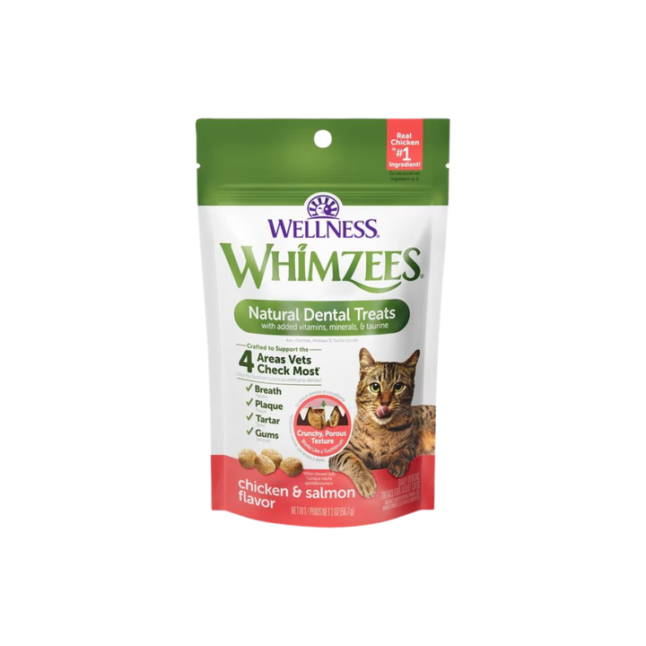 Whimzees Cat Treats - Natural Dental Treats Chicken & Salmon