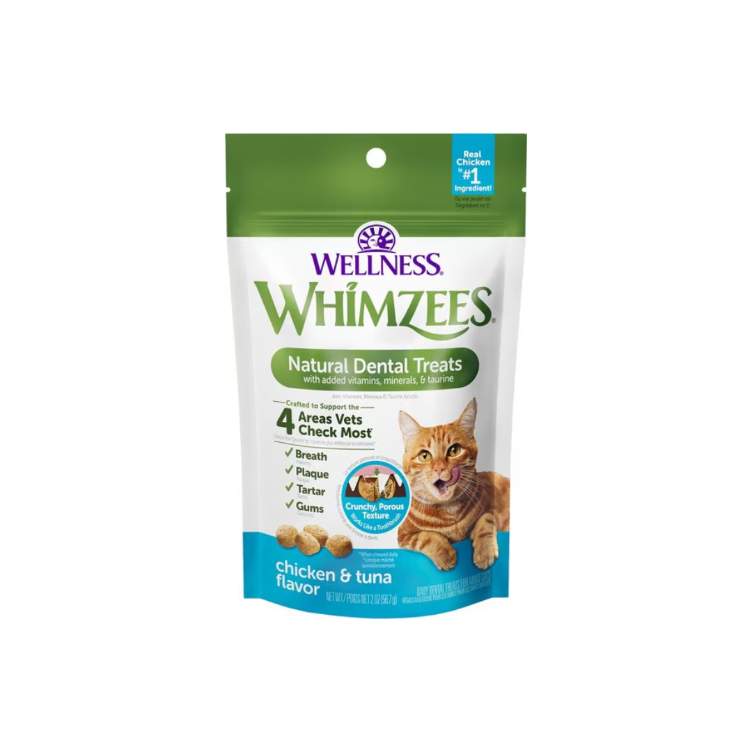Whimzees Cat Treats - Natural Dental Treats Chicken & Tuna