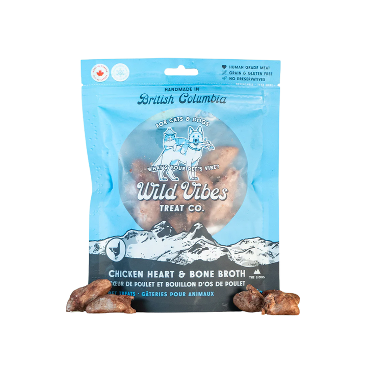 Wild Vibes Freeze-Dried Dog and Cat Treats - Chicken Heart & Bone Broth