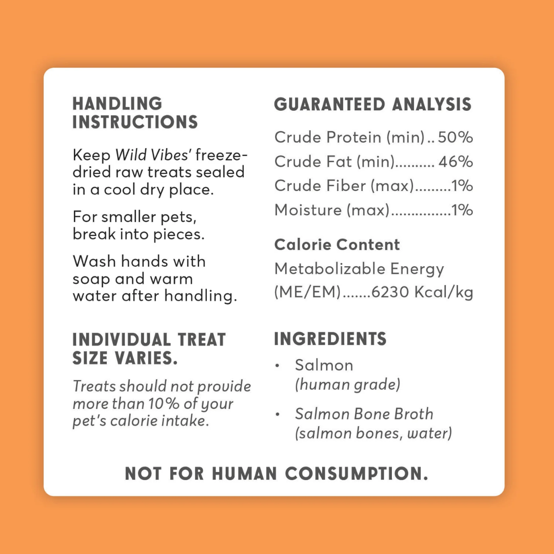 Wild Vibes Freeze-Dried Dog and Cat Treats - Salmon & Bone Broth