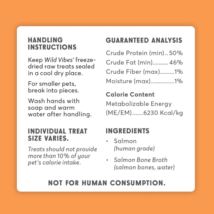 Wild Vibes Freeze-Dried Dog and Cat Treats - Salmon & Bone Broth