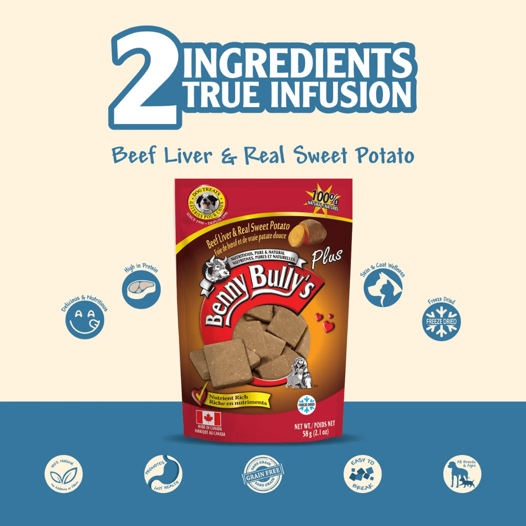 Benny Bully's Freeze - Dried Dog Treats - Beef Liver with Sweet Potato - Toronto Pets