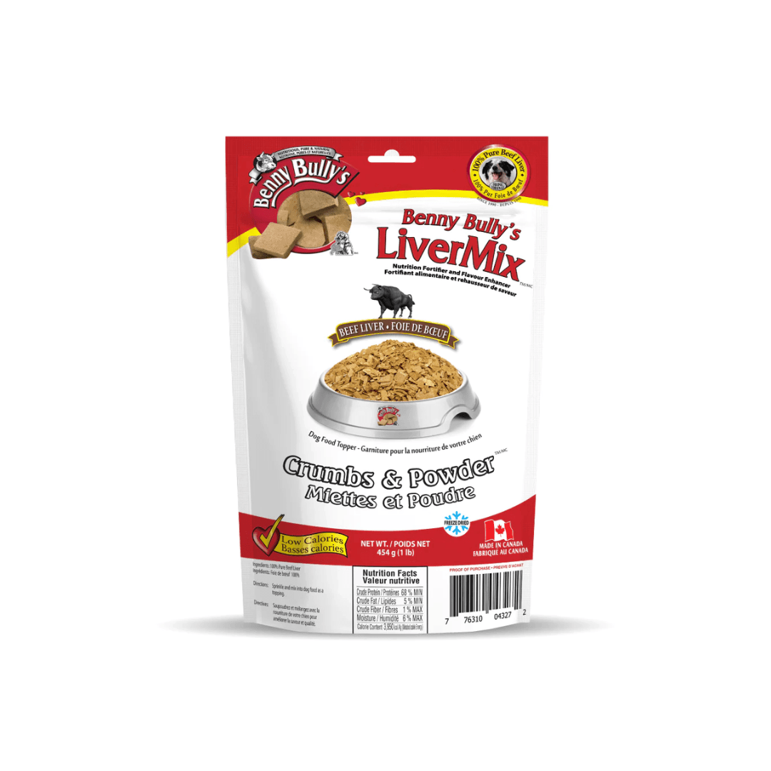 Benny Bully's Freeze - Dried Dog Treats - Liver Mix Crumbs and Powder - Toronto Pets