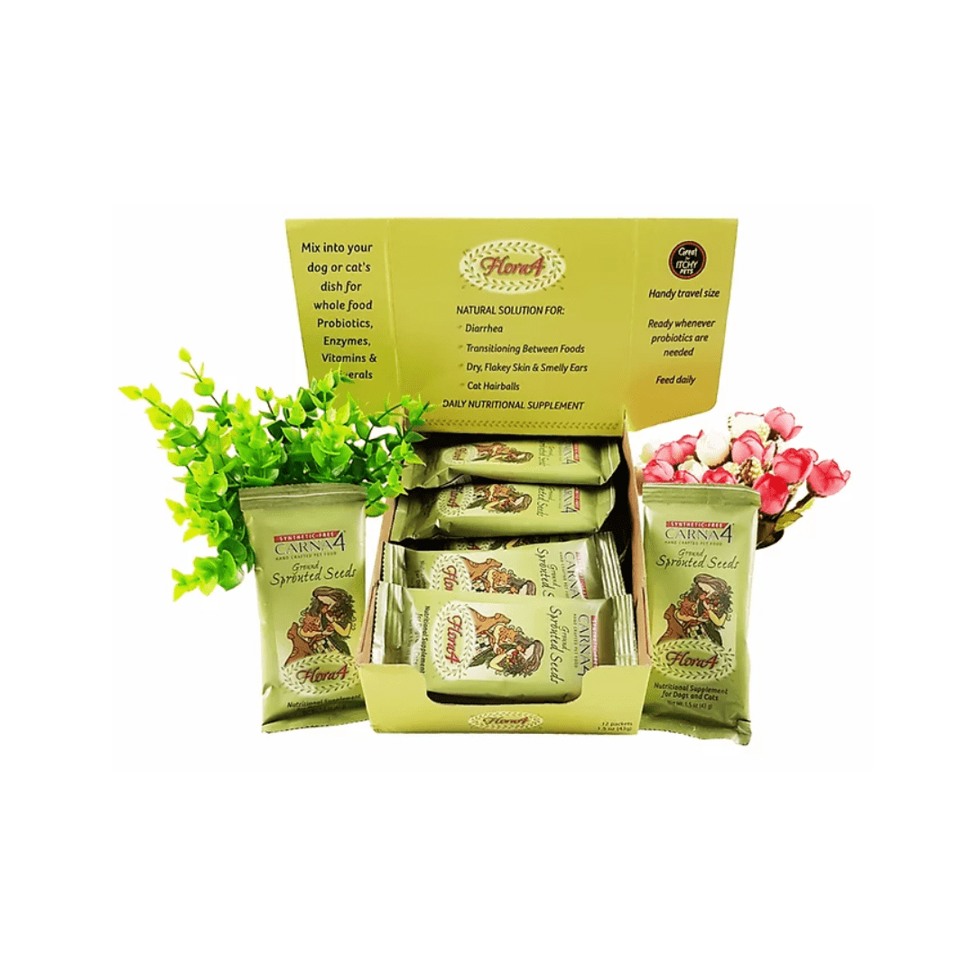 Carna4 Flora4 Dog and Cat Supplement - Green Plus with Sprouted Broccoli and Chia Topper - Toronto Pets