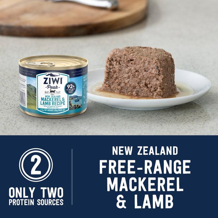 ZIWI Peak Wet Cat Food - New Zealand Mackerel & Lamb Recipe Canned