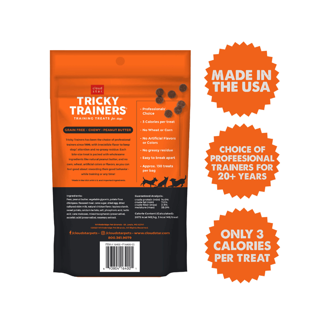 Cloud Star Dog Treats - Tricky Trainers Grain Free Soft & Chewy With Peanut Butter - Toronto Pets