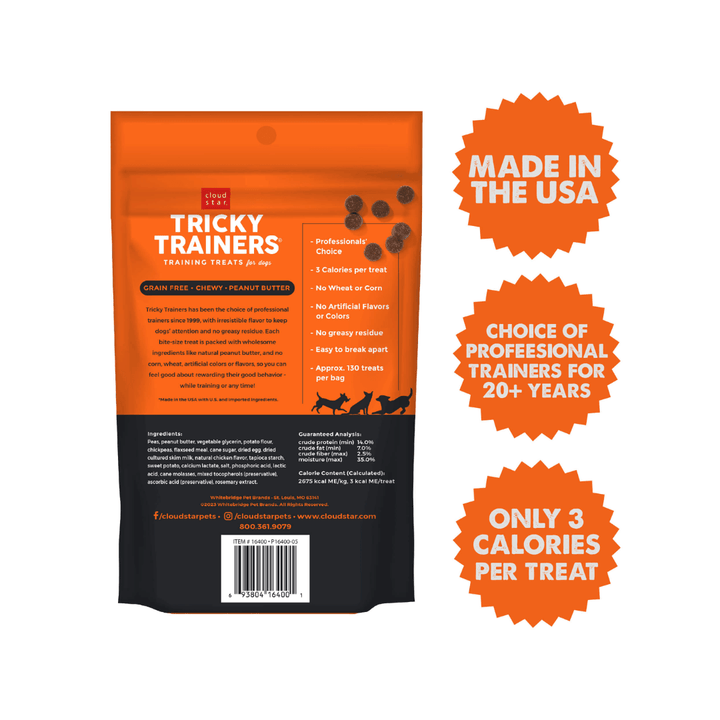 Cloud Star Dog Treats - Tricky Trainers Grain Free Soft & Chewy With Peanut Butter - Toronto Pets