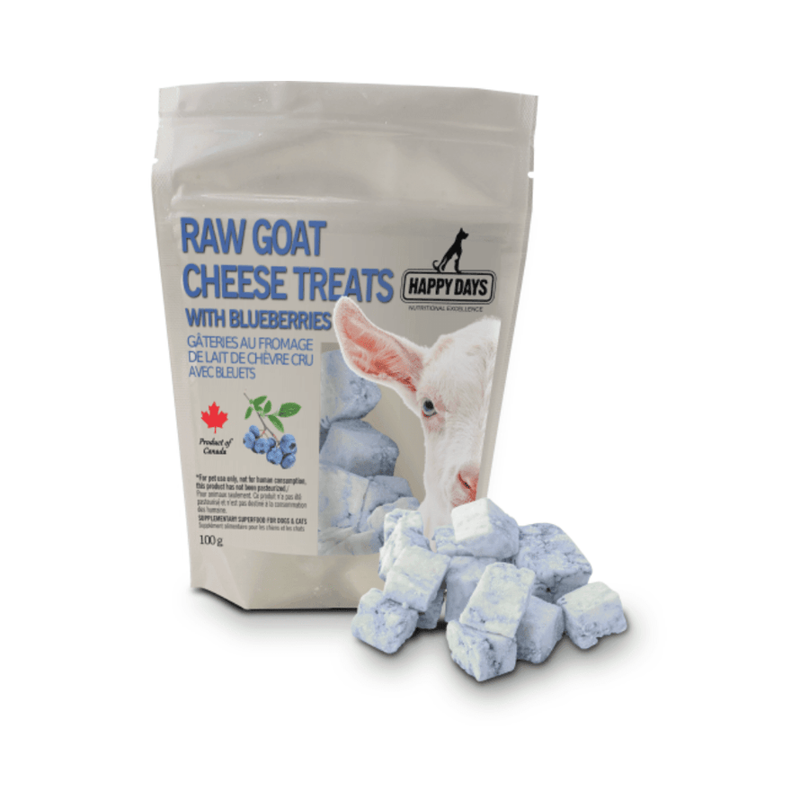 Happy Days Dairy Frozen Dog and Cat Treats - Raw Goat Cheese Treats with Blueberries - Toronto Pets
