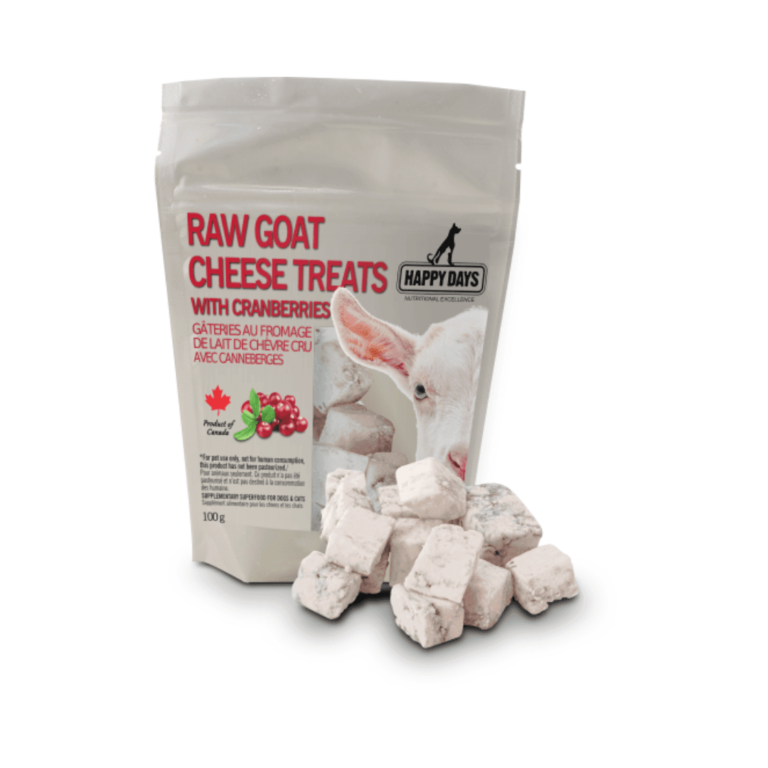 Happy Days Dairy Frozen Dog and Cat Treats - Raw Goat Cheese Treats with Cranberries - Toronto Pets