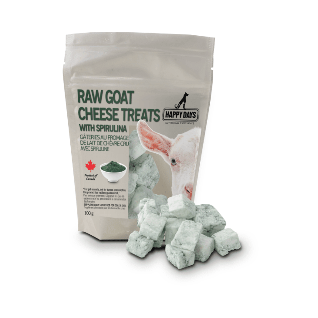 Happy Days Dairy Frozen Dog and Cat Treats - Raw Goat Cheese Treats with Spirulina - Toronto Pets