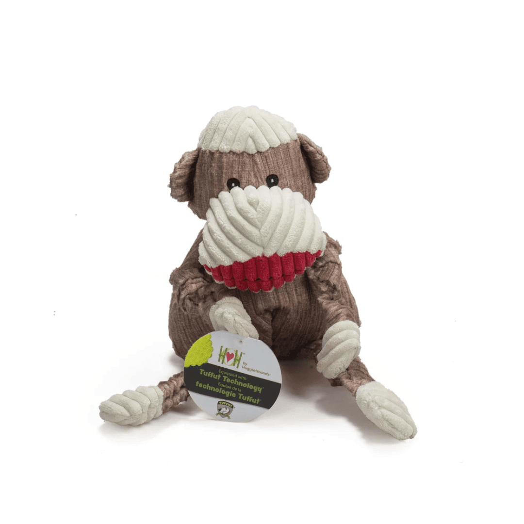 HuggleHounds Knottie Dog Toy Sock Monkey Wee