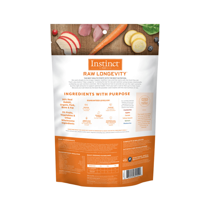 Instinct Freeze - Dried Cat Food - Raw Longevity 100% Freeze - Dried Raw Meals Farm - Raised Rabbit Recipe - Toronto Pets