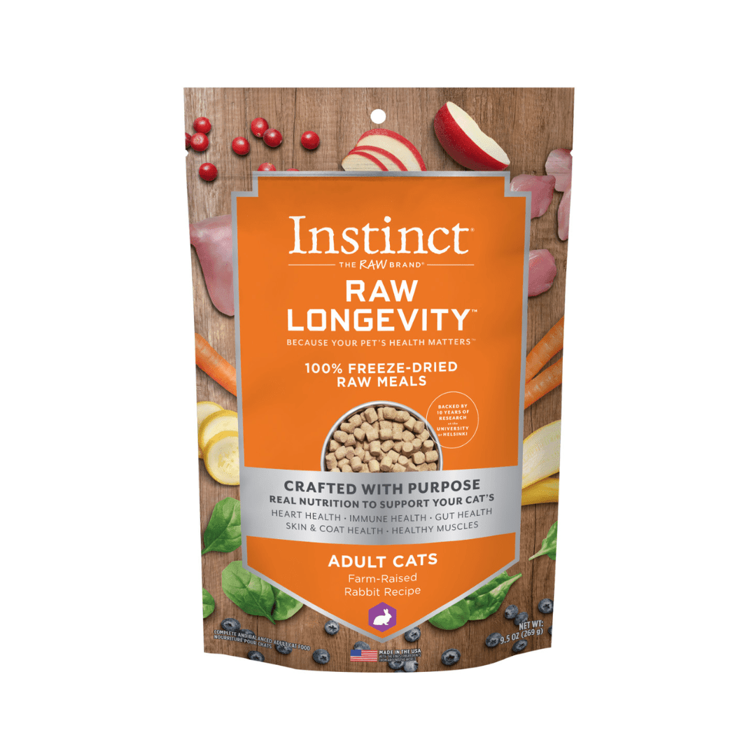 Instinct Freeze - Dried Cat Food - Raw Longevity 100% Freeze - Dried Raw Meals Farm - Raised Rabbit Recipe - Toronto Pets