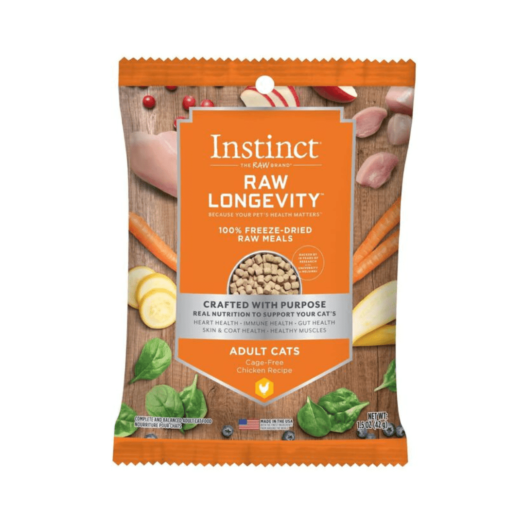 Instinct Freeze - Dried Cat Food - Raw Longevity 100% Raw Meals Cage - Free Chicken Recipe - Toronto Pets